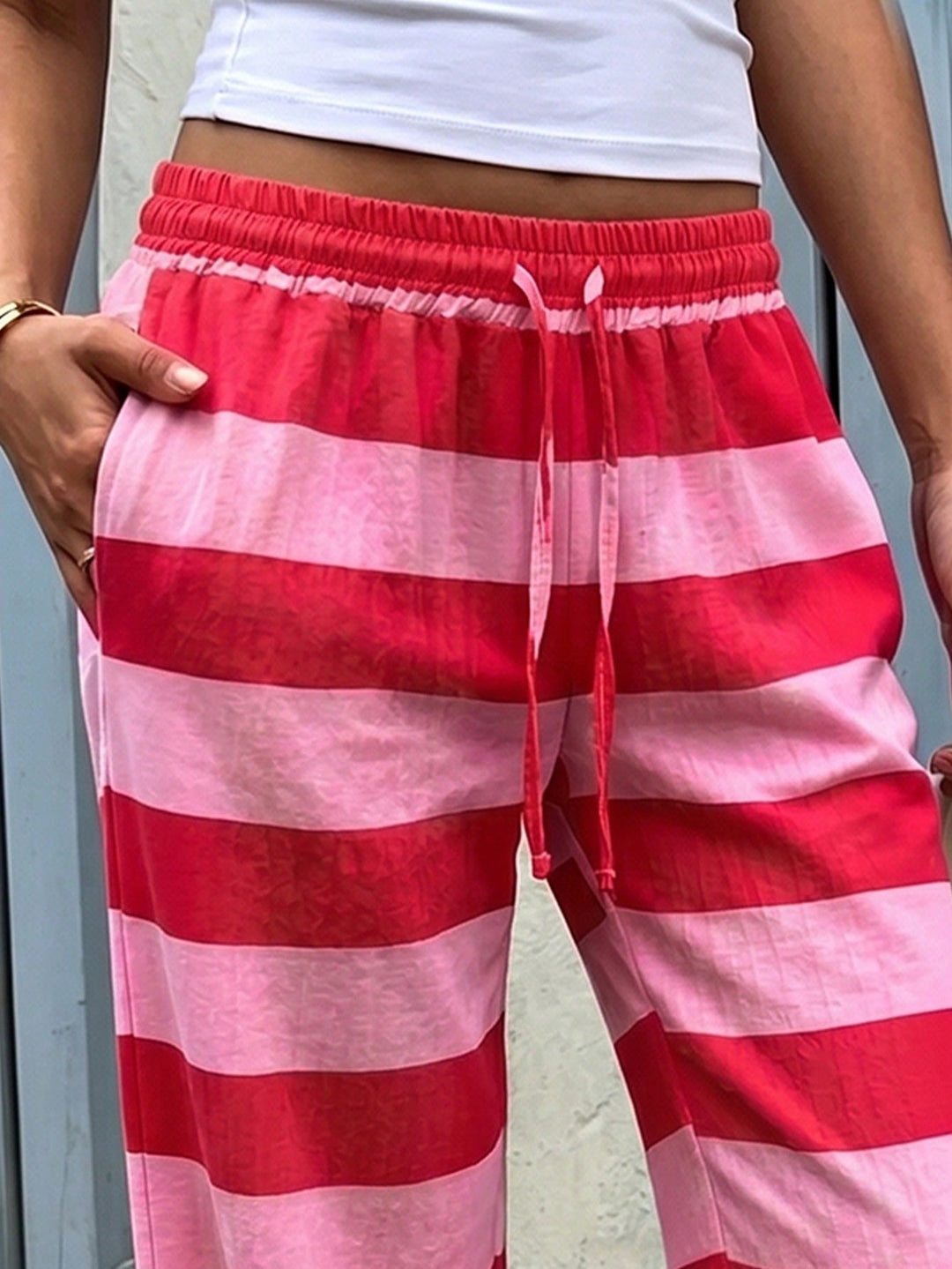 Pantaloni SHEIN, alb