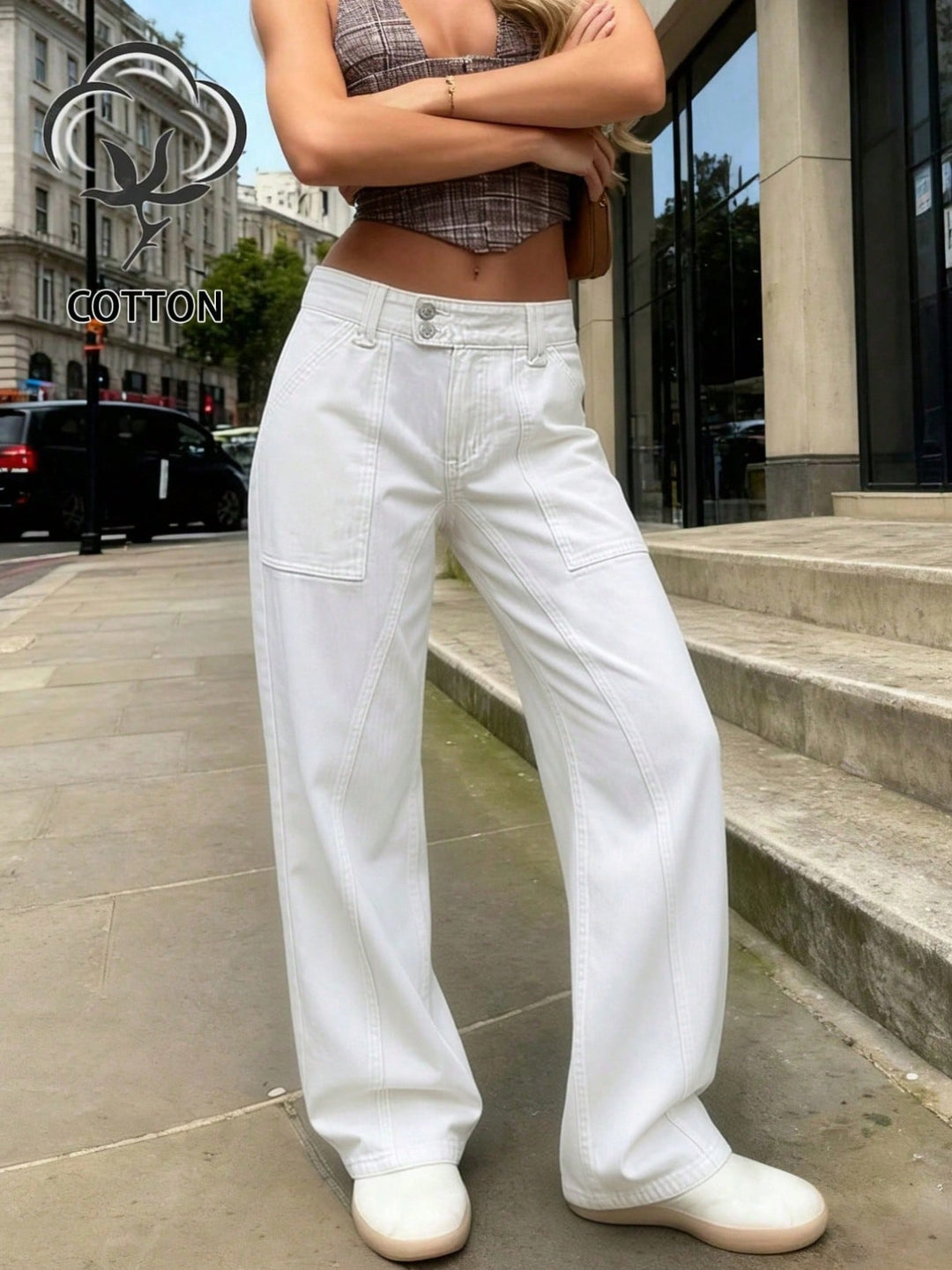 Jeans SHEIN, alb