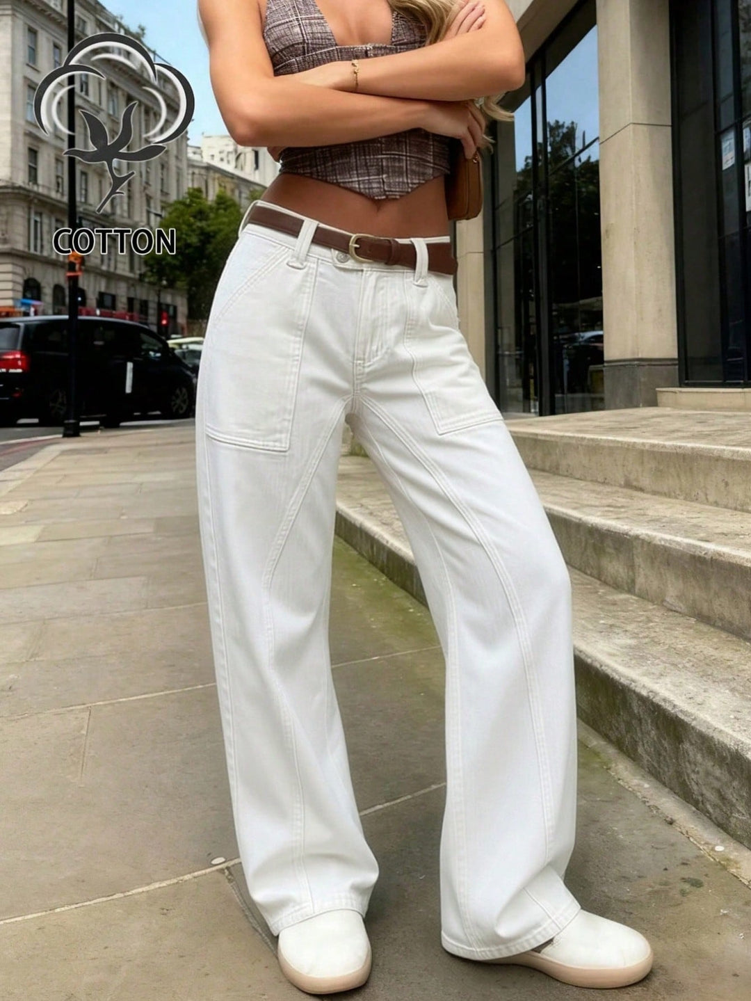 Jeans SHEIN, alb