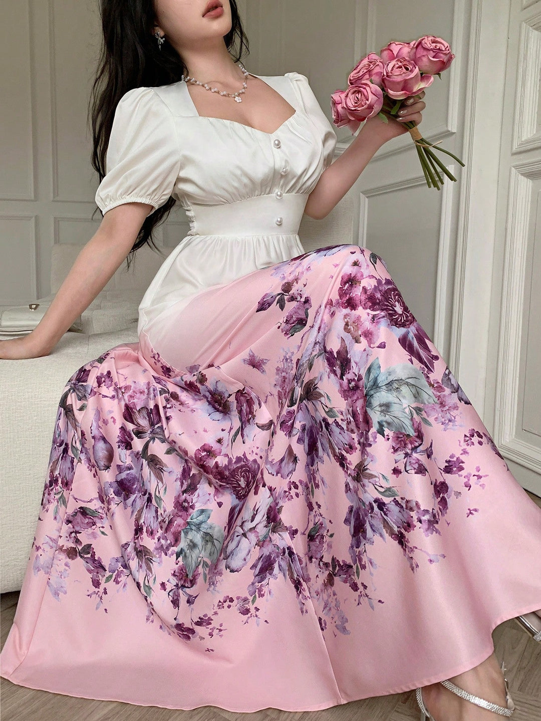 Rochie maxi SHEIN, mix culori