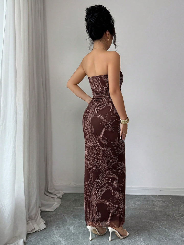 Rochie maxi SHEIN, maro