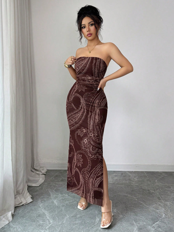 Rochie maxi SHEIN, maro