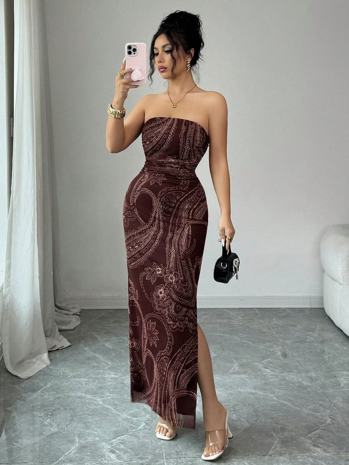 Rochie maxi SHEIN, maro