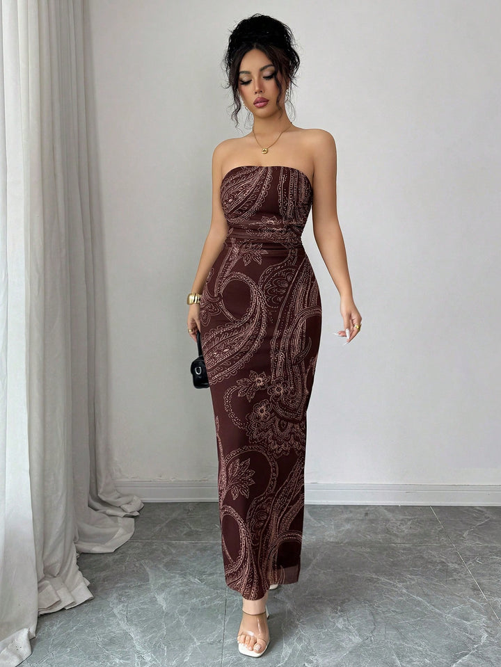 Rochie maxi SHEIN, maro