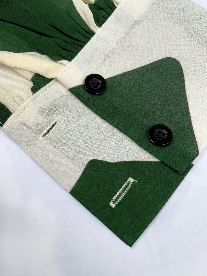 Cămașă casual SHEIN, verde