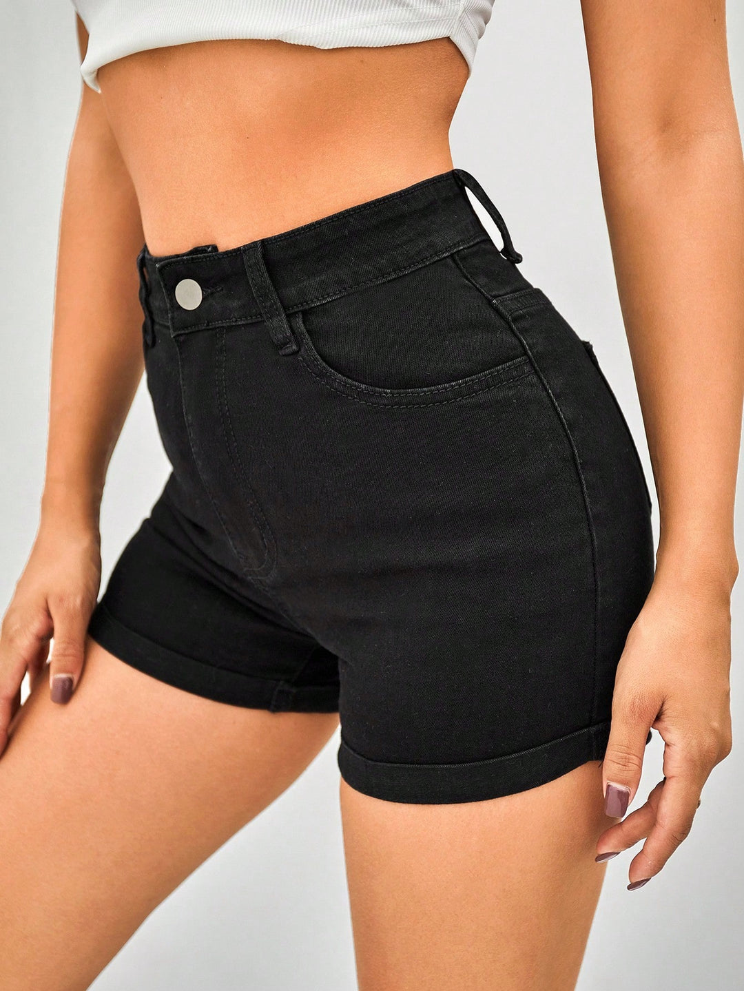 Pantaloni scurți SHEIN, negru