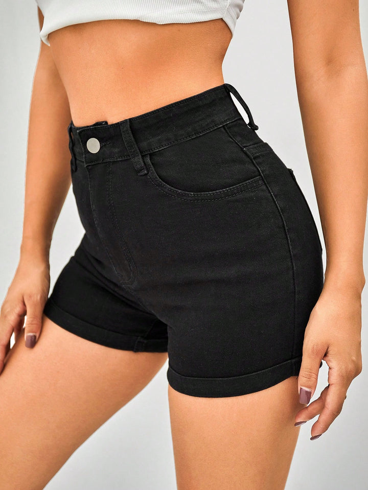 Pantaloni scurți SHEIN, negru