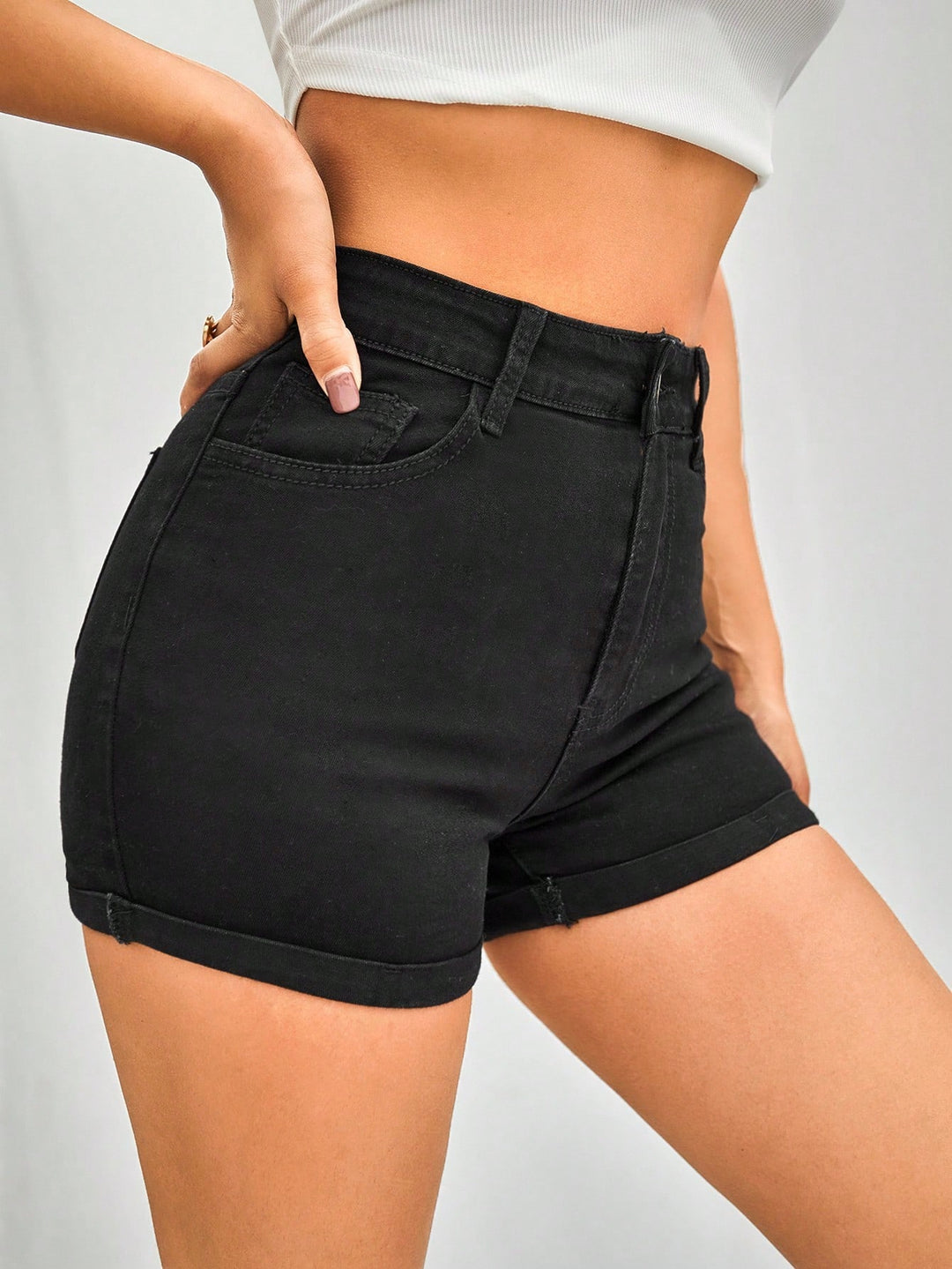 Pantaloni scurți SHEIN, negru