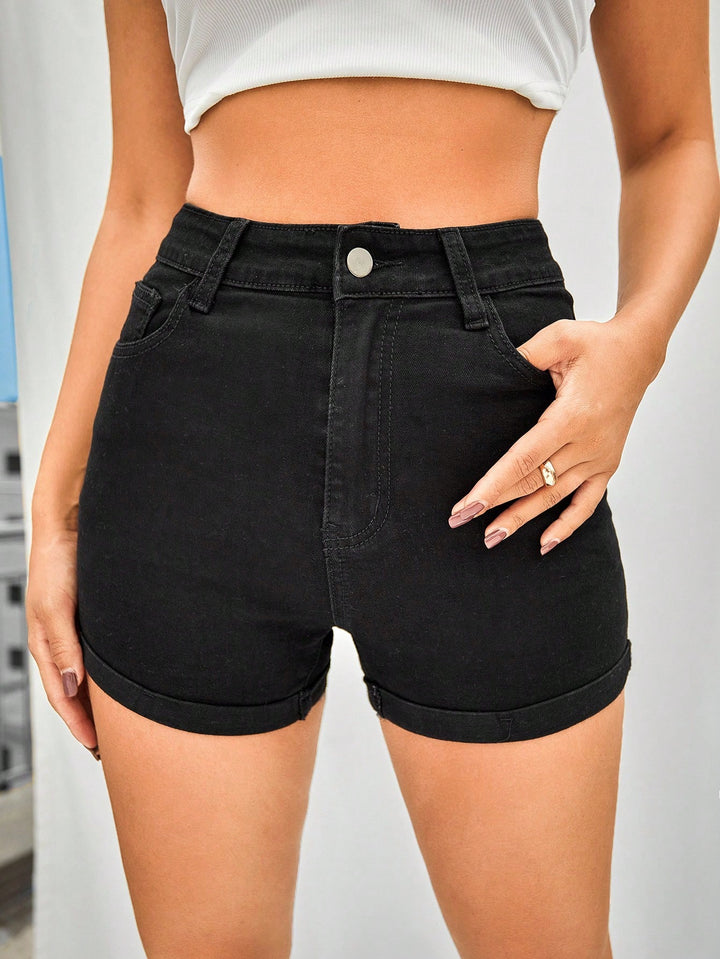 Pantaloni scurți SHEIN, negru
