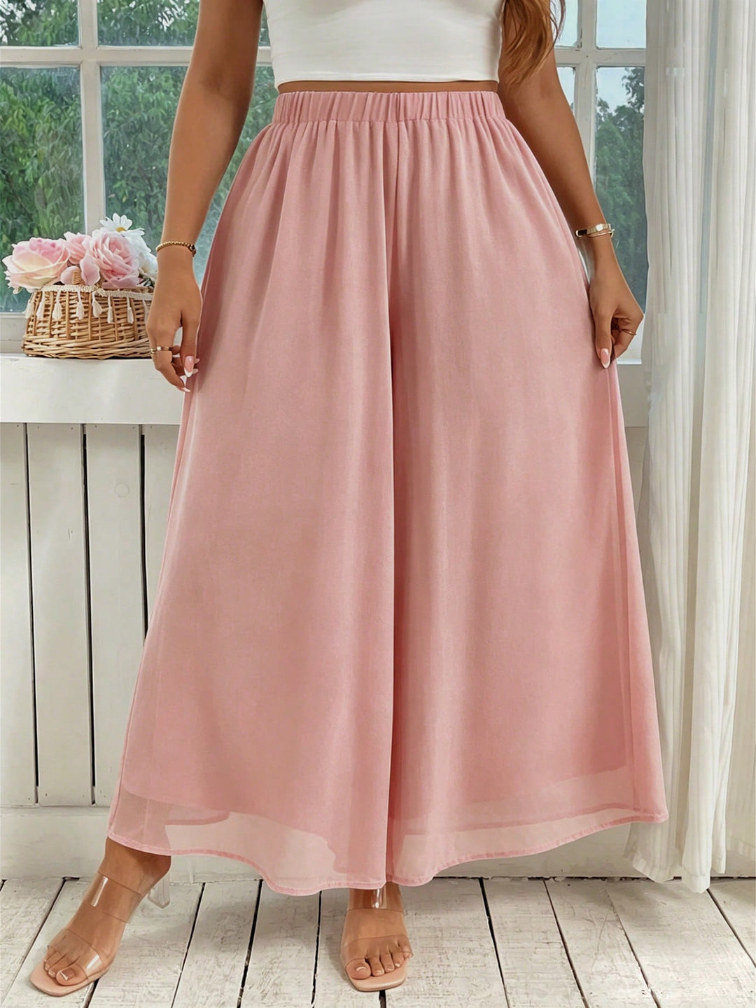 Pantaloni SHEIN, roz