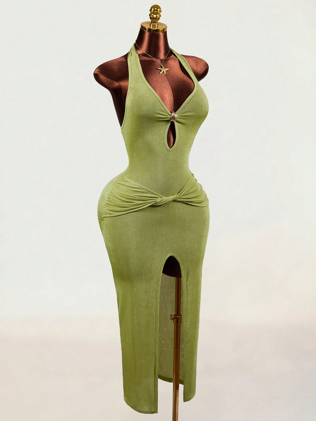 Rochie maxi SHEIN, kaki