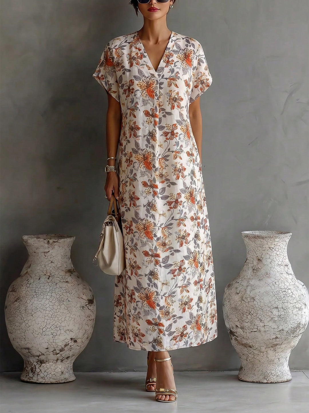 Rochie maxi SHEIN, portocaliu