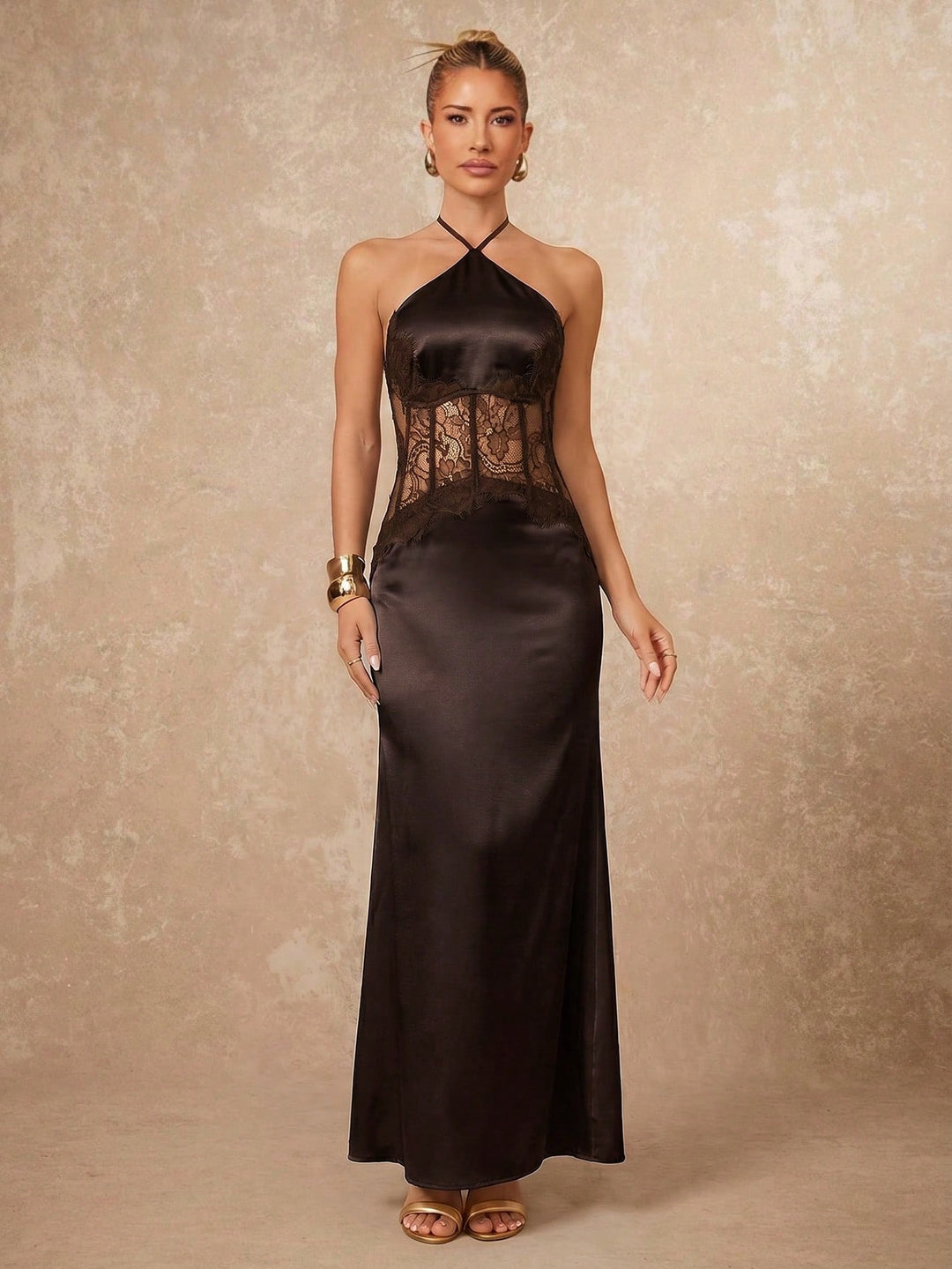 Rochie maxi SHEIN, maro