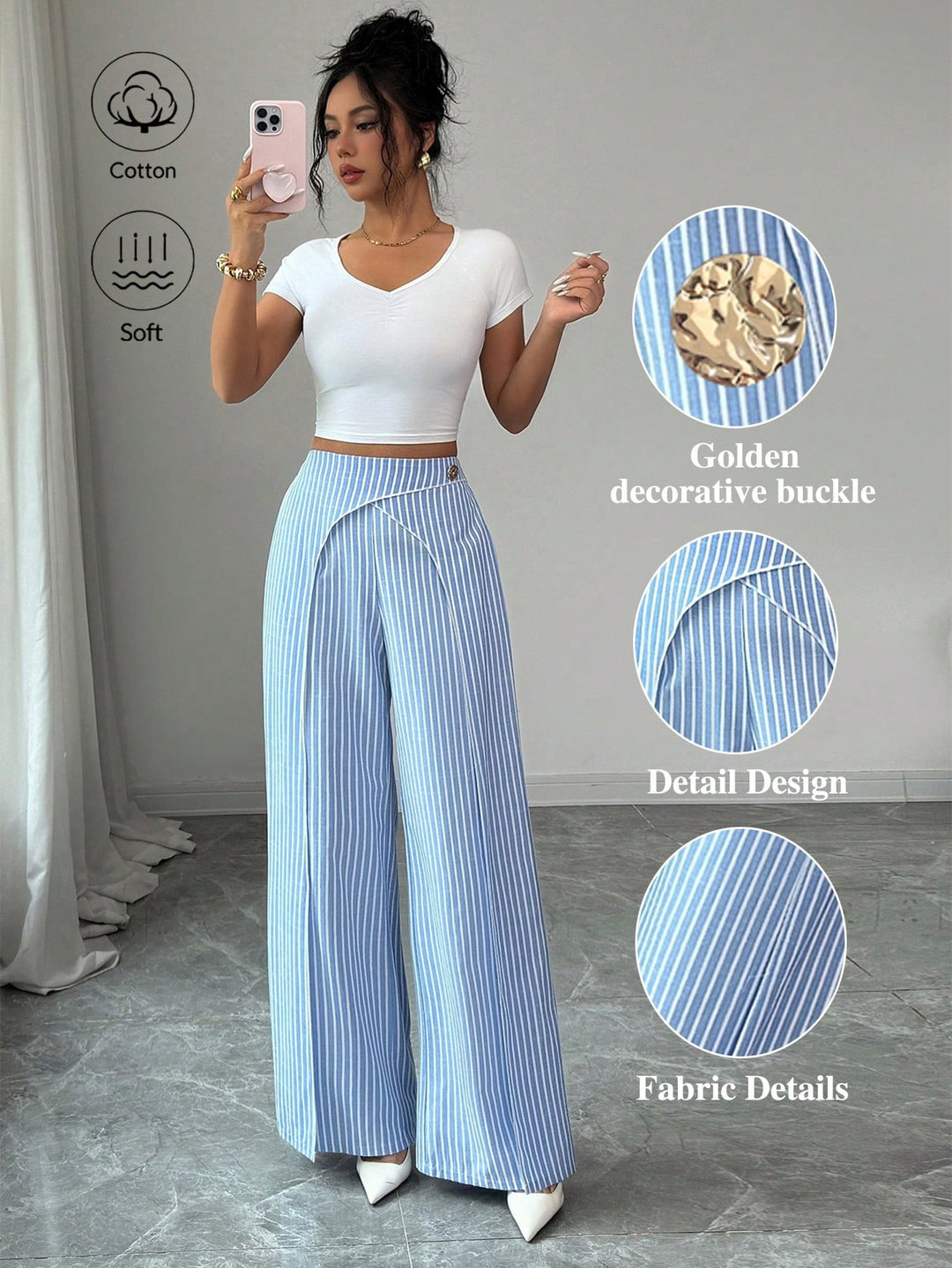 Pantaloni SHEIN, albastru