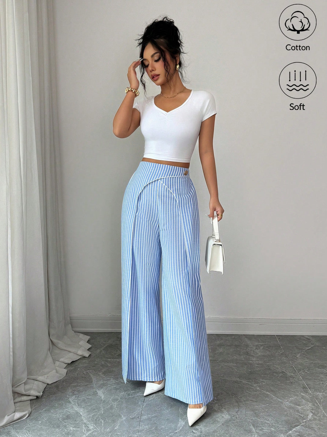 Pantaloni SHEIN, albastru