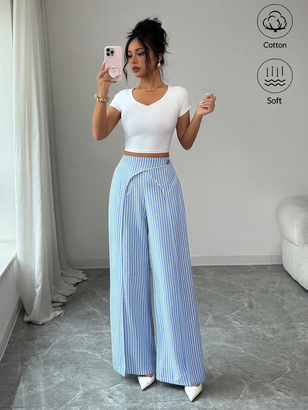 Pantaloni SHEIN, albastru
