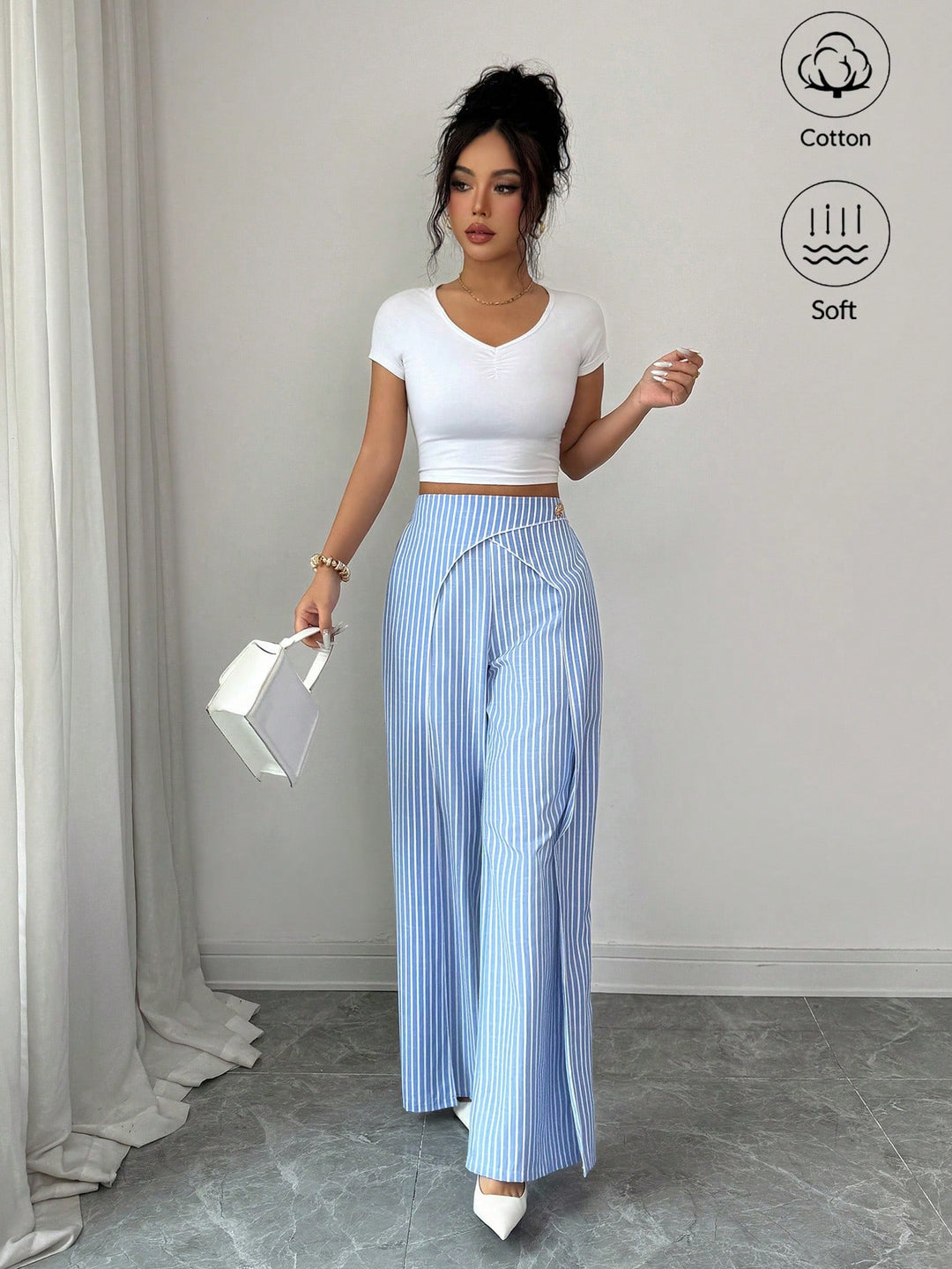 Pantaloni SHEIN, albastru