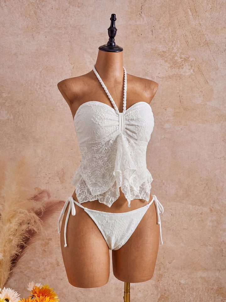 Costum de baie SHEIN, alb