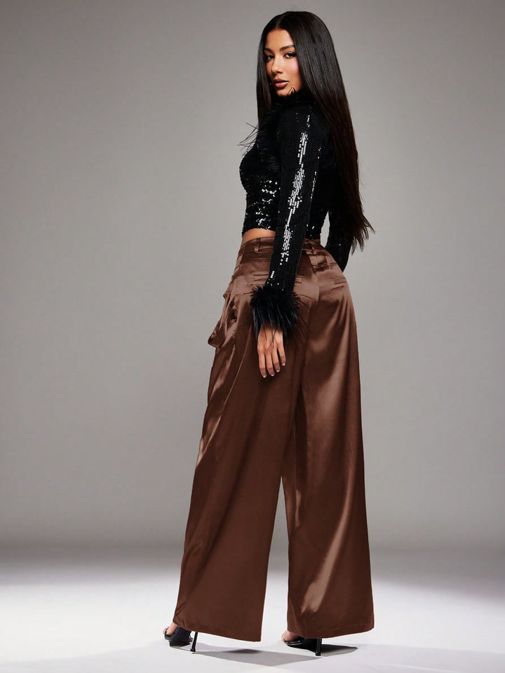 Pantaloni SHEIN, maro