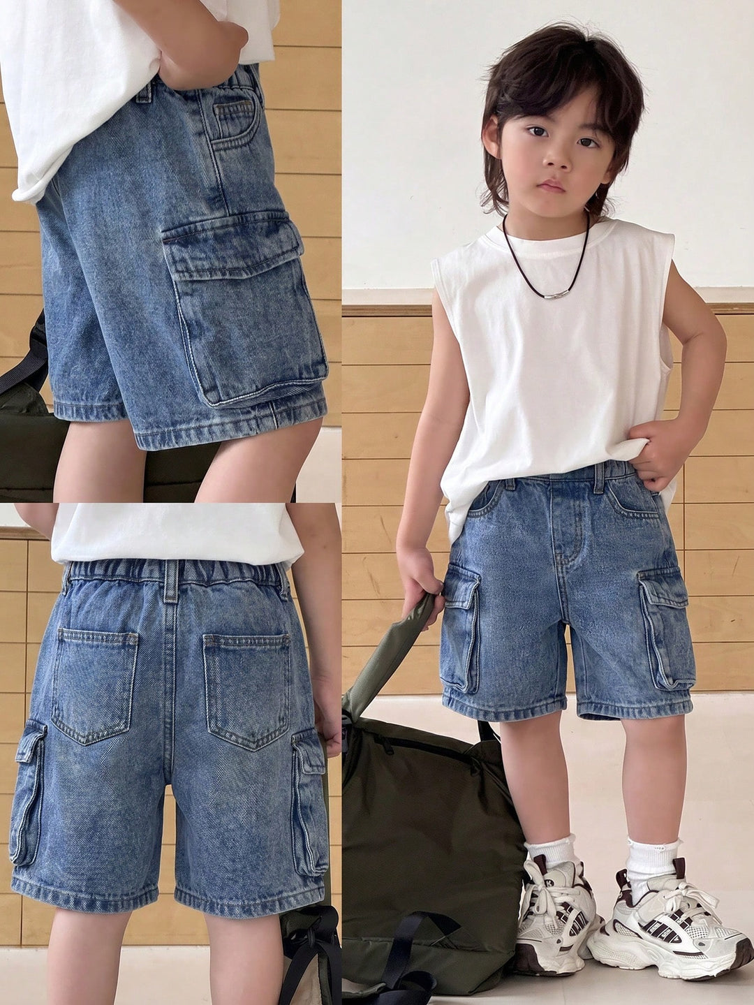 Pantaloni scurți SHEIN, albastru