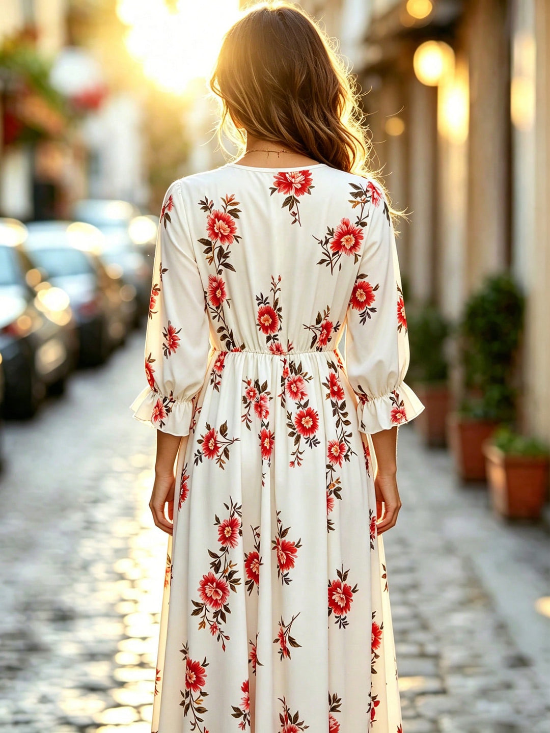 Rochie maxi SHEIN, bej