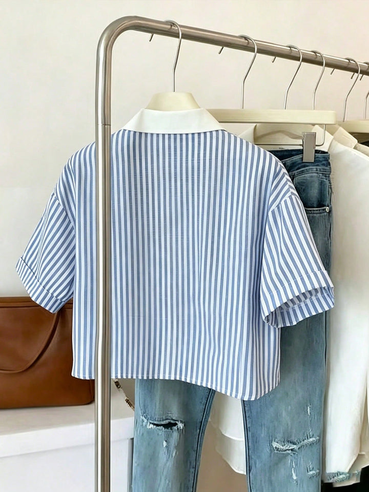 Cămașă casual SHEIN, albastru