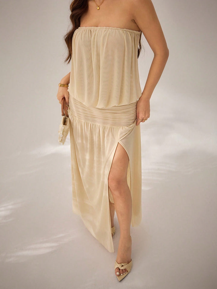 Rochie maxi SHEIN, bej