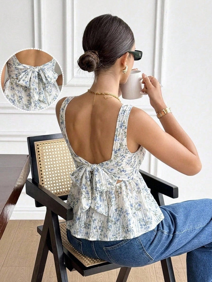 Top peplum SHEIN, albastru