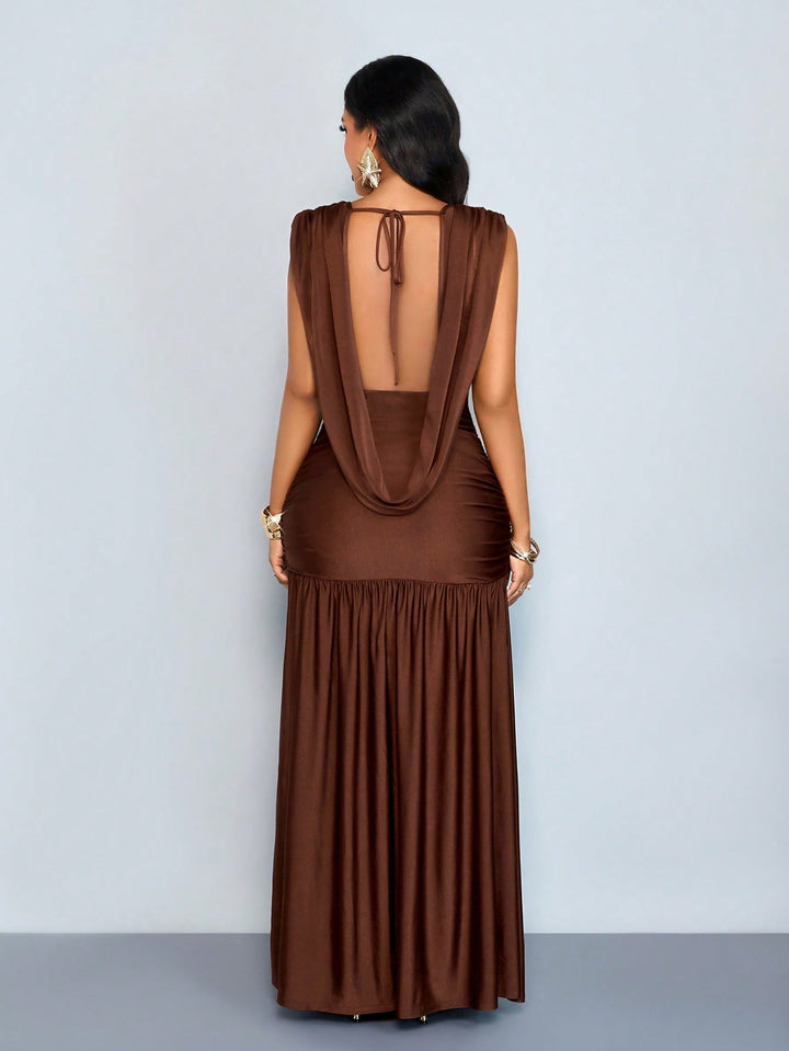 Rochie maxi SHEIN, maro