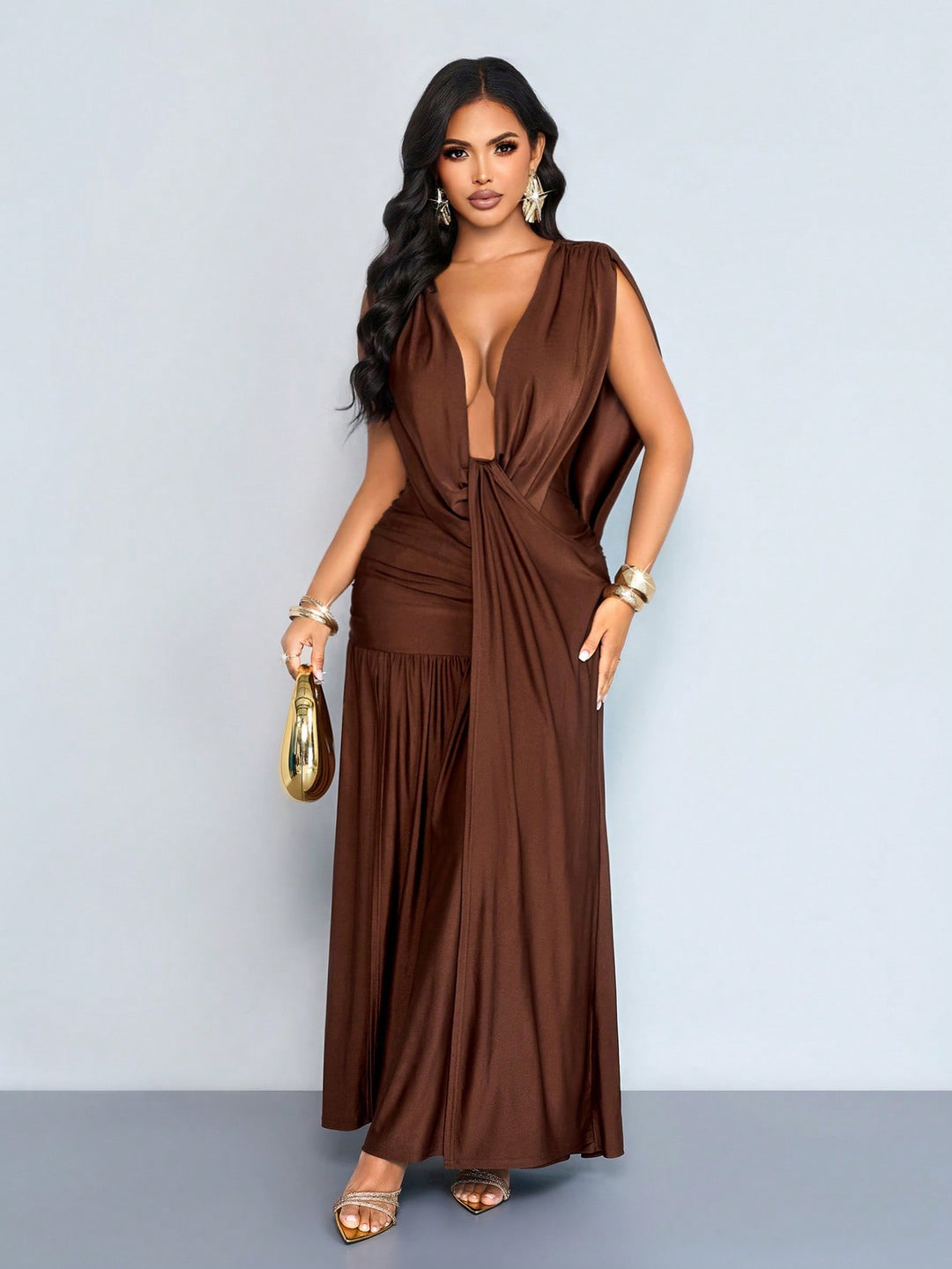 Rochie maxi SHEIN, maro