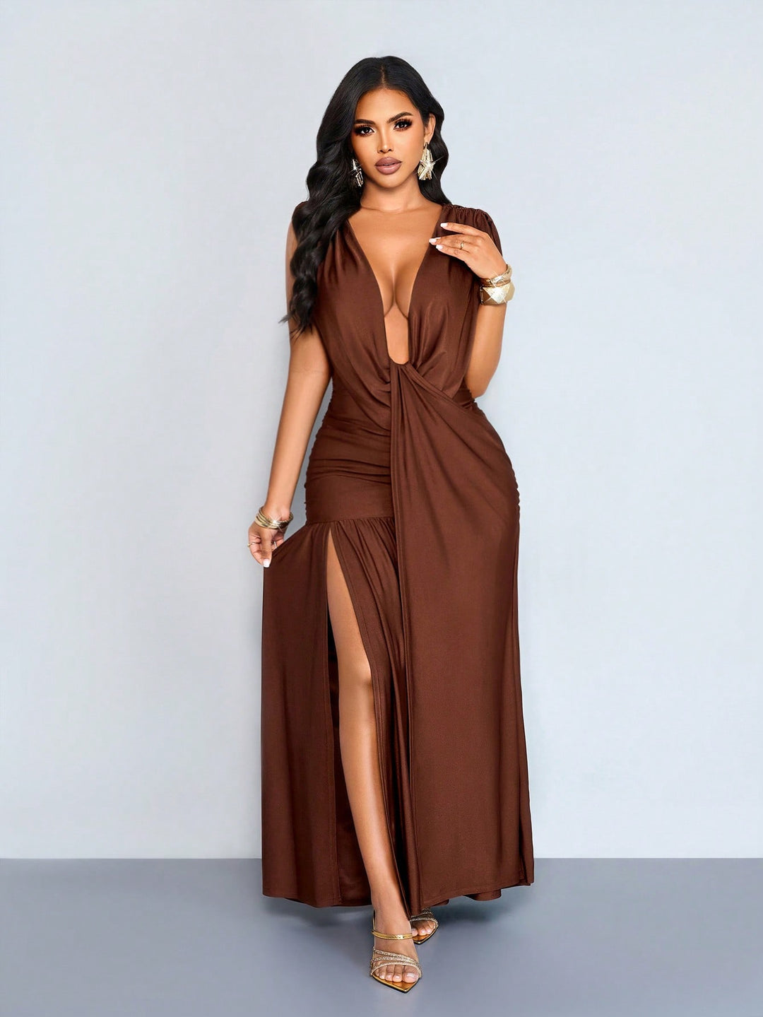 Rochie maxi SHEIN, maro