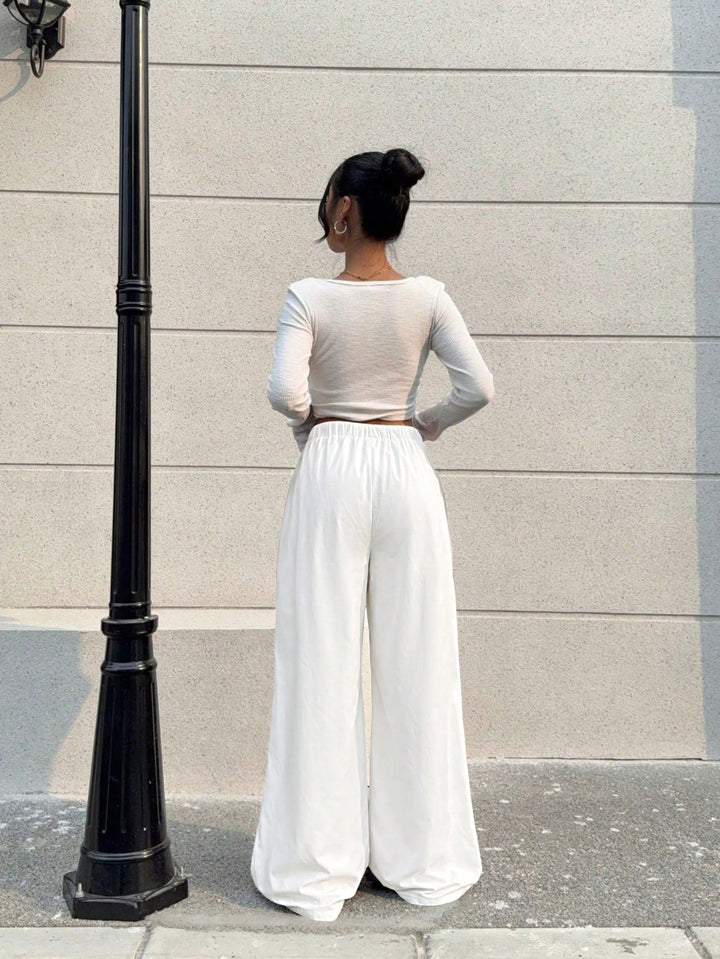 Pantaloni SHEIN, alb
