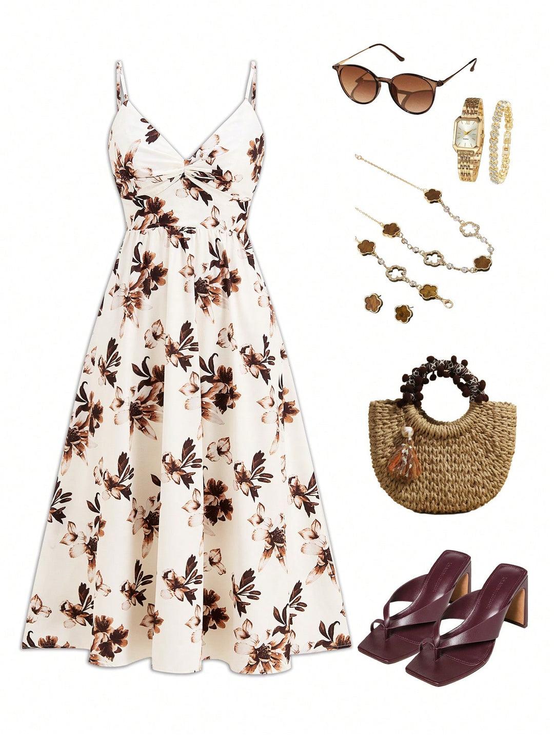 Rochie midi SHEIN, mix culori