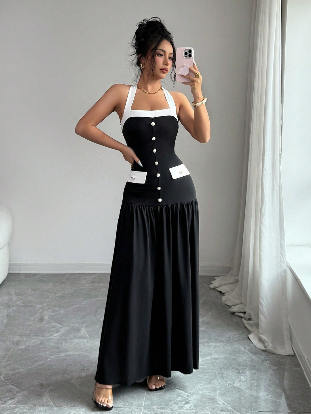 Rochie maxi SHEIN, negru