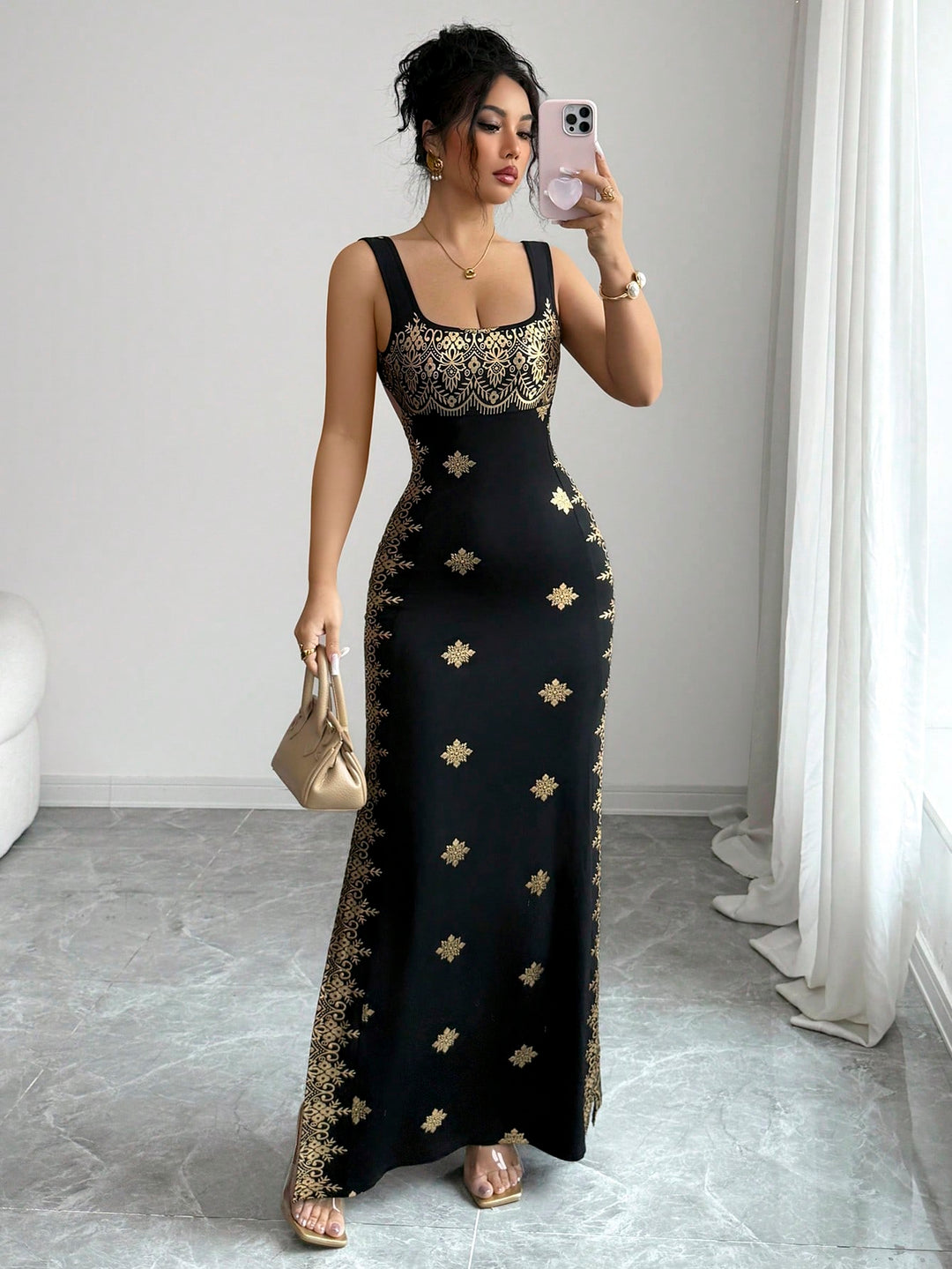 Rochie maxi SHEIN, negru