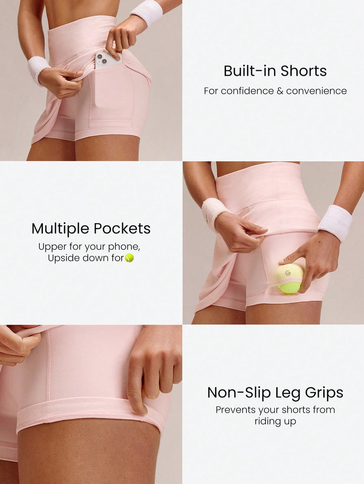 Fustă-pantalon SHEIN, roz