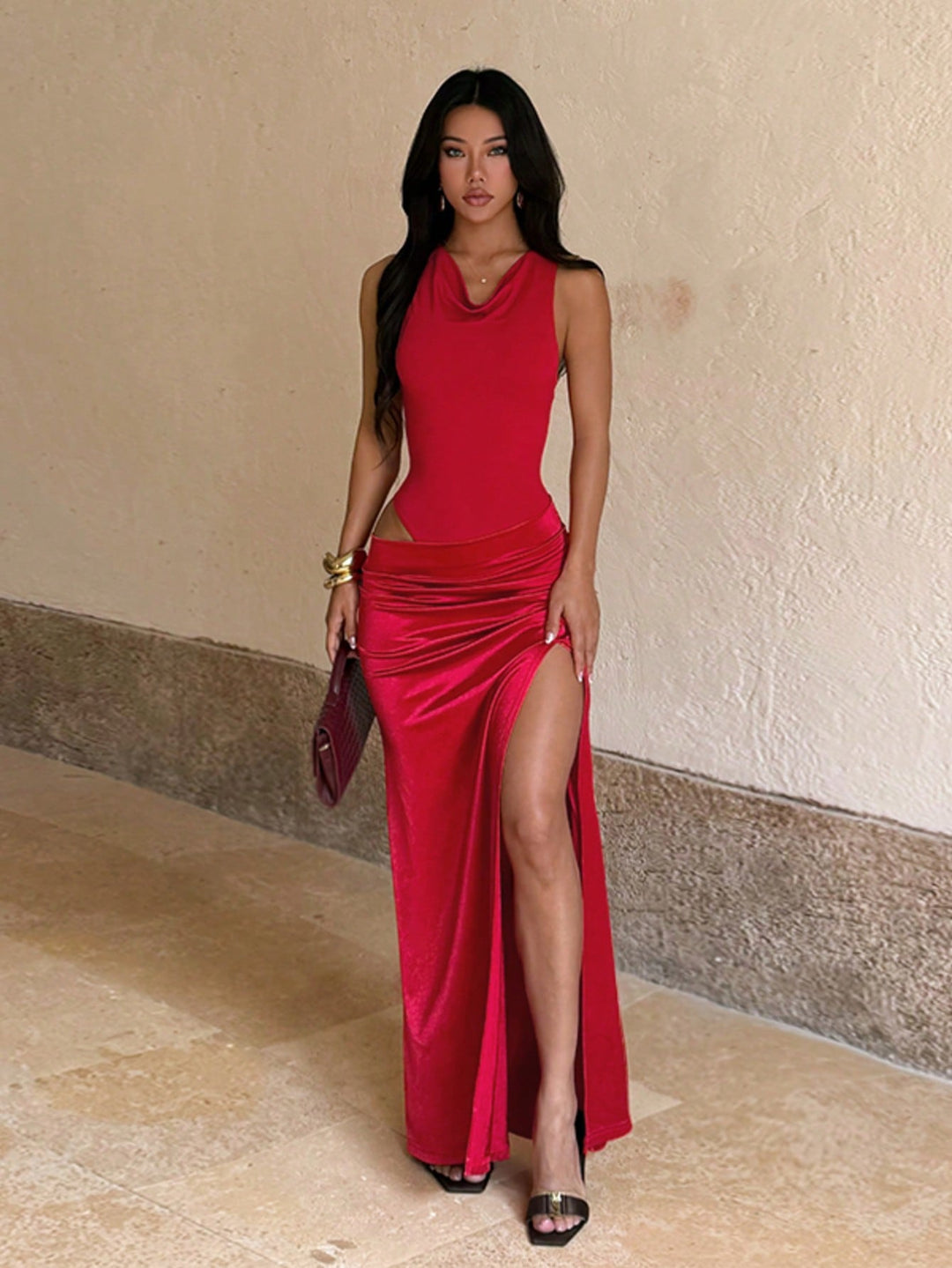 Rochie maxi SHEIN, roșu