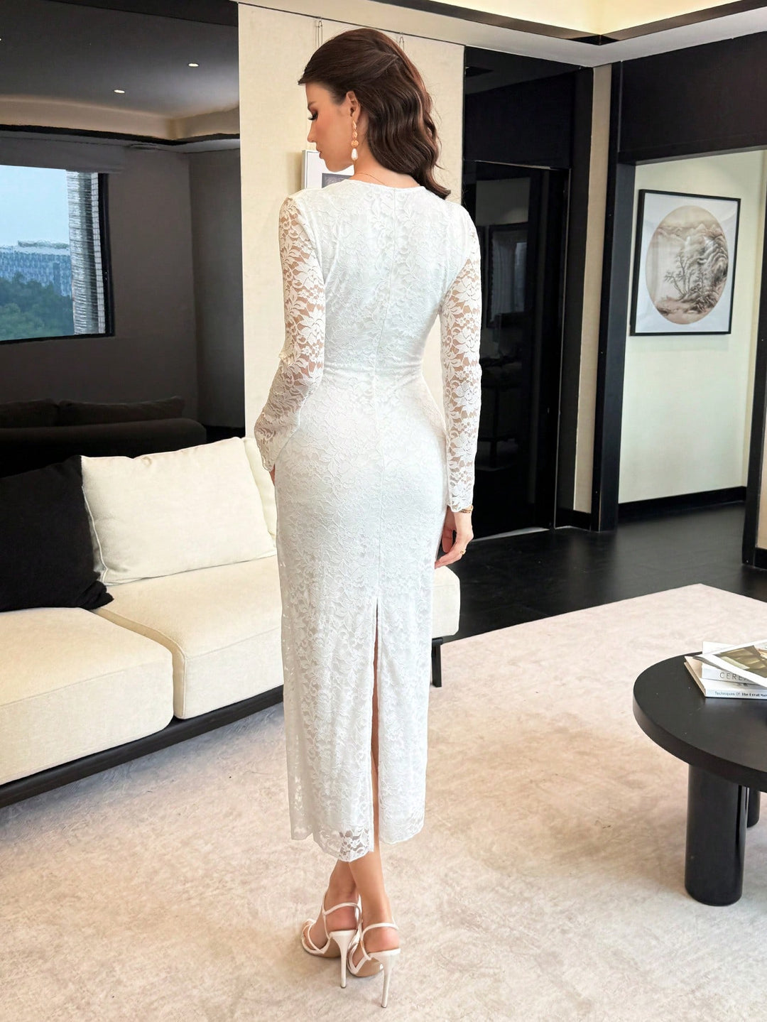 Rochie midi SHEIN, alb