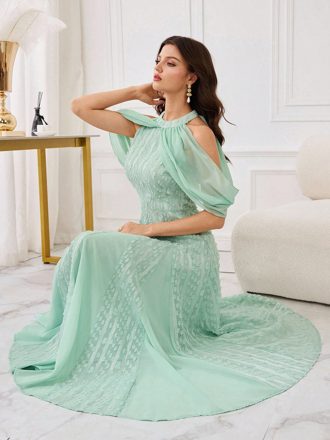 Rochie maxi SHEIN, verde