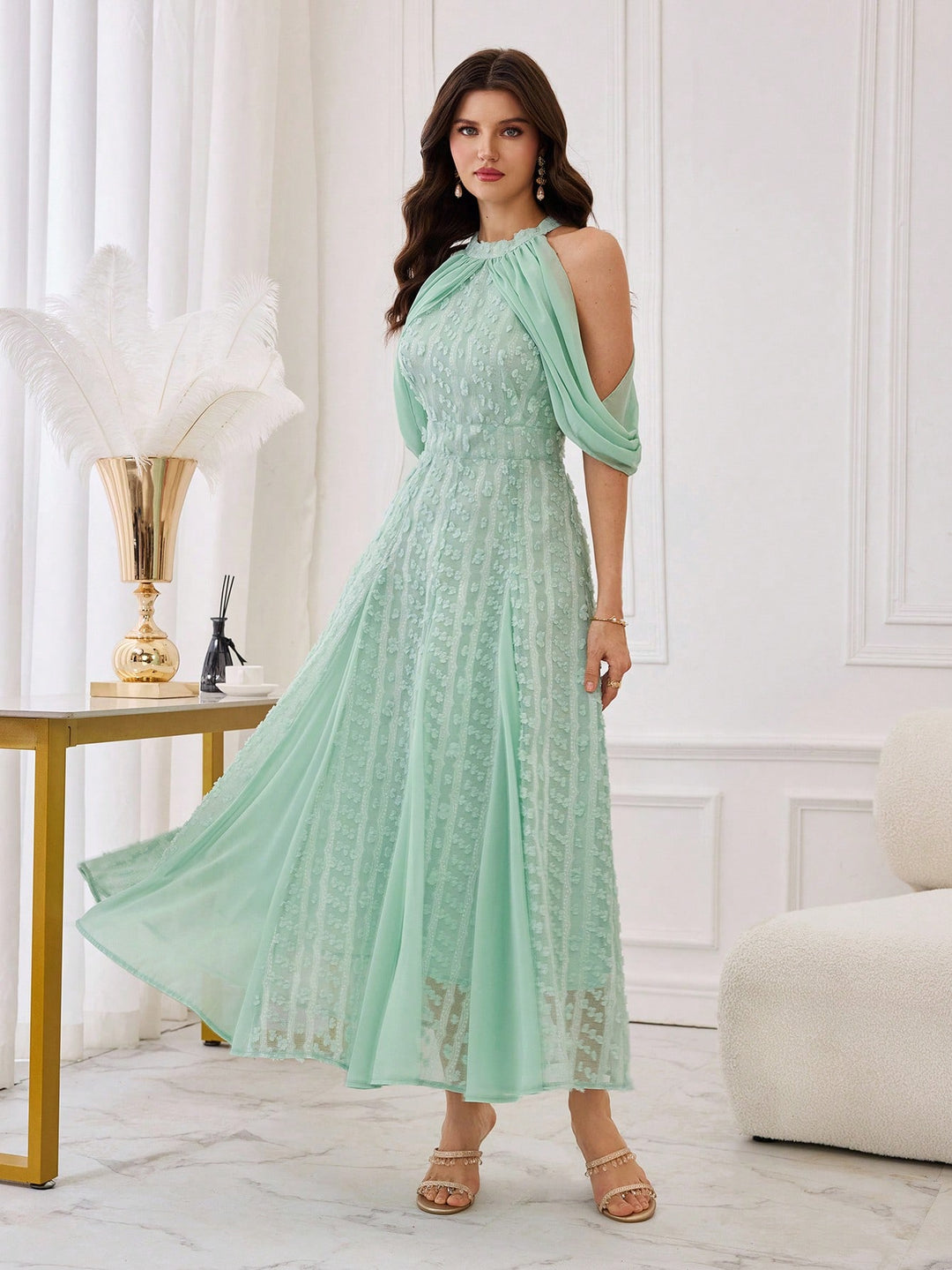 Rochie maxi SHEIN, verde