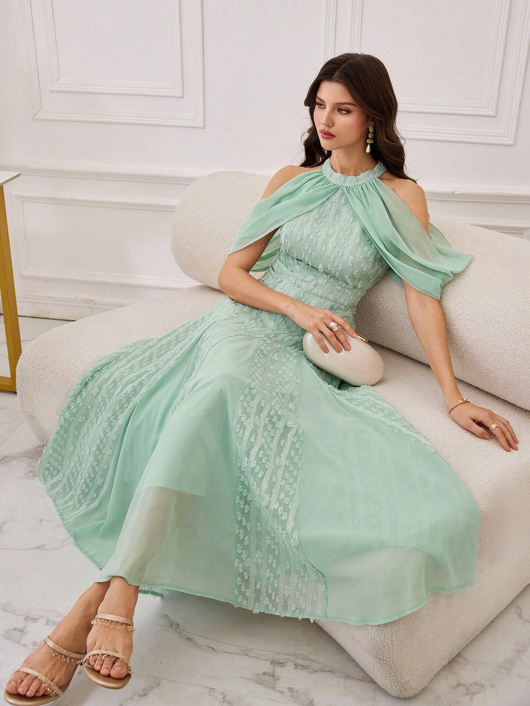 Rochie maxi SHEIN, verde