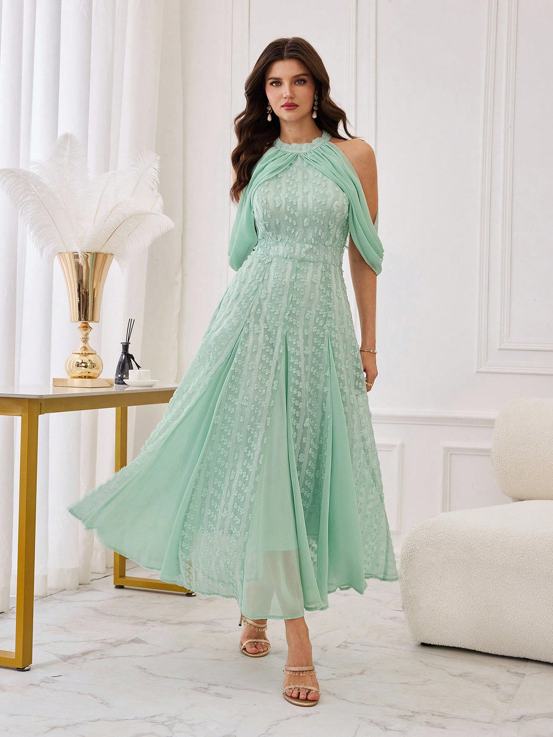 Rochie maxi SHEIN, verde