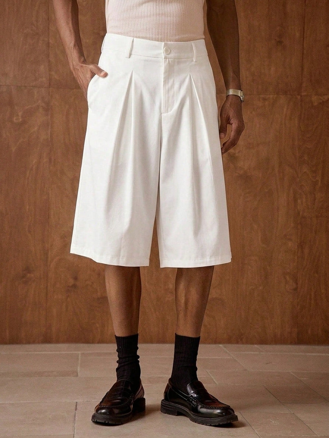 Pantaloni scurți SHEIN, alb