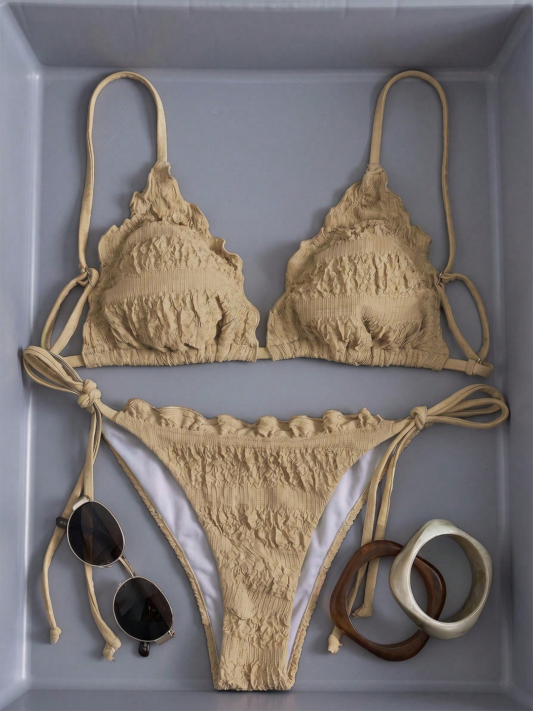 Set bikini SHEIN, kaki