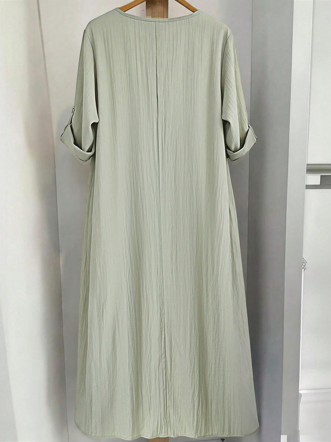 Cămașă lungă casual SHEIN, verde