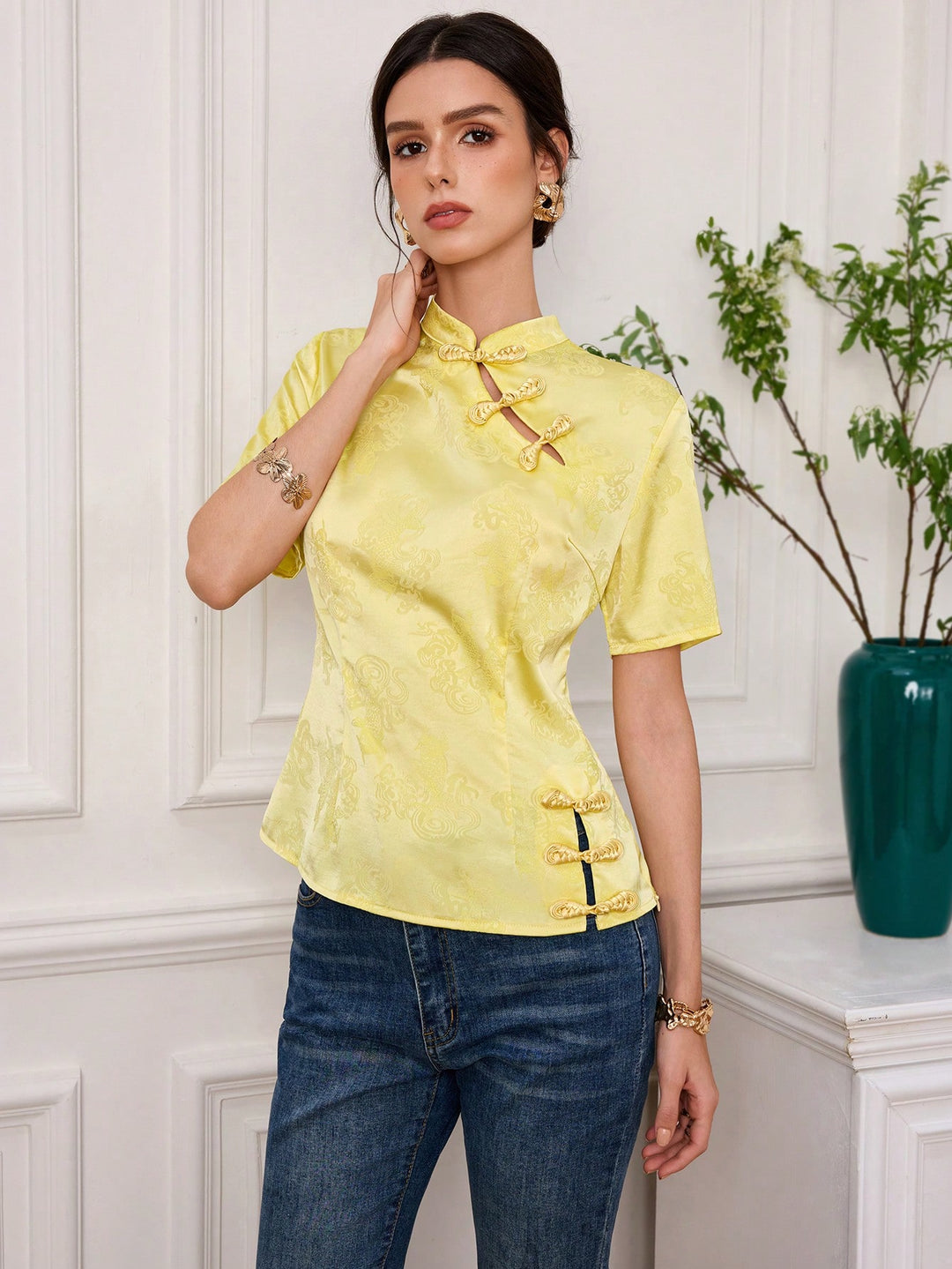 Top SHEIN, galben