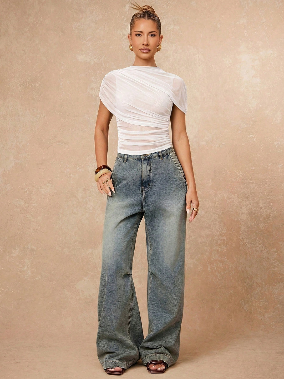 Top SHEIN, alb