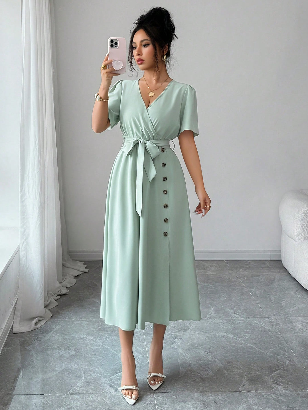 Rochie maxi SHEIN, verde