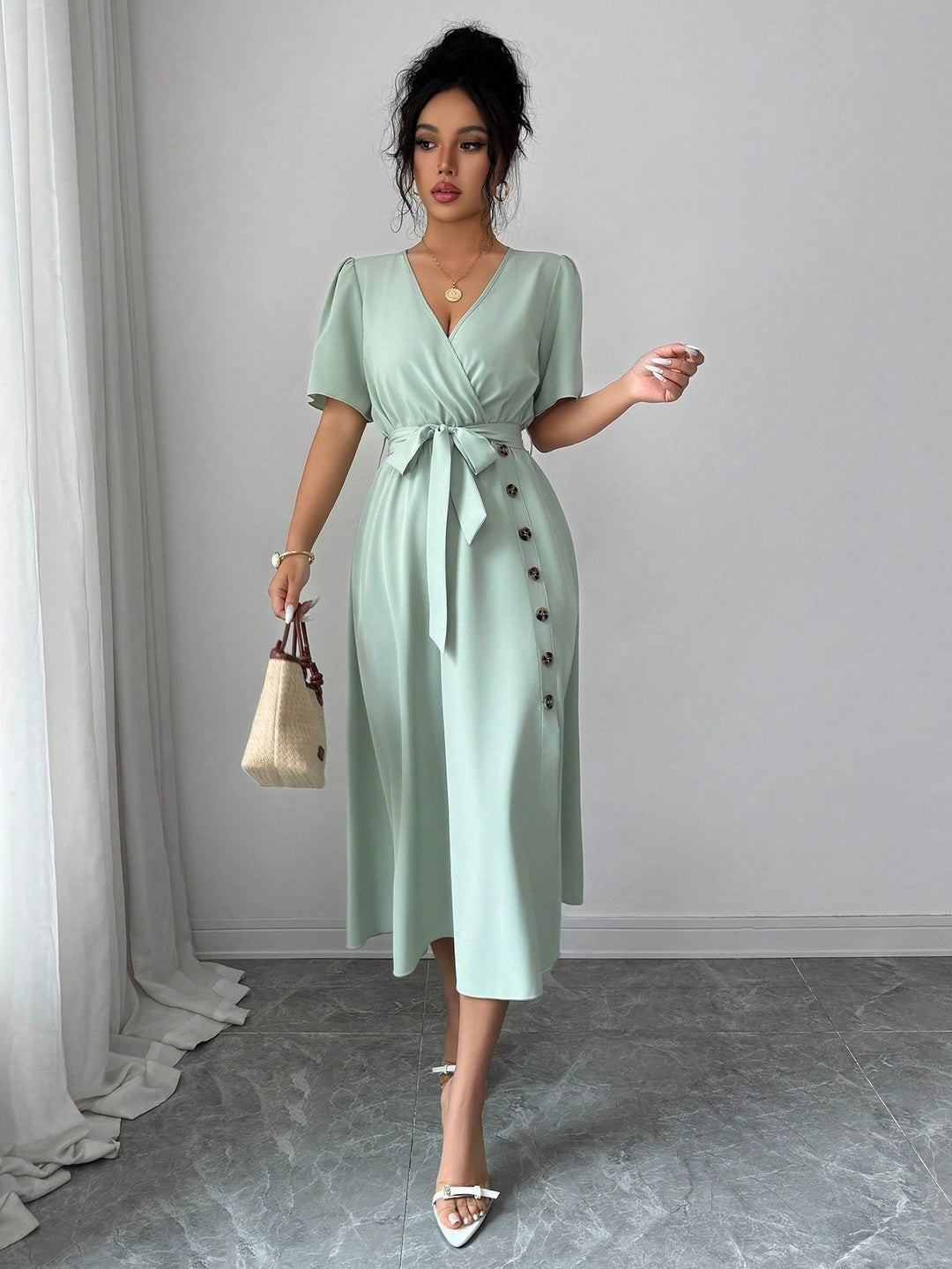 Rochie maxi SHEIN, verde