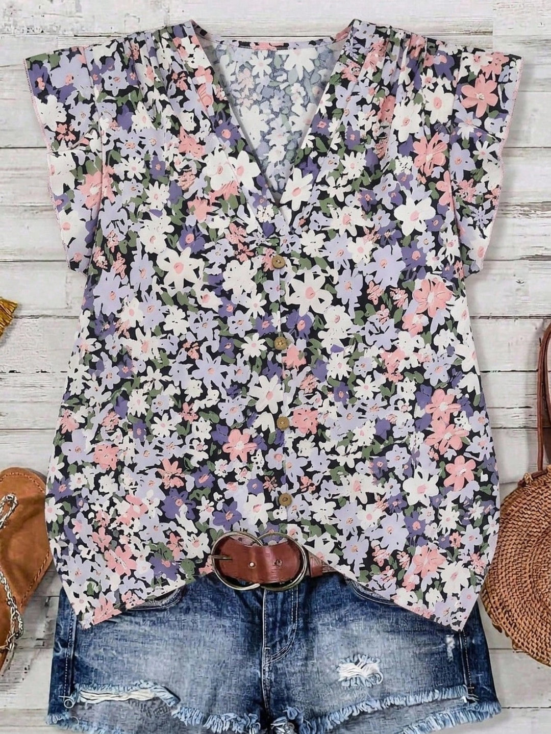 Top floral SHEIN, mix culori